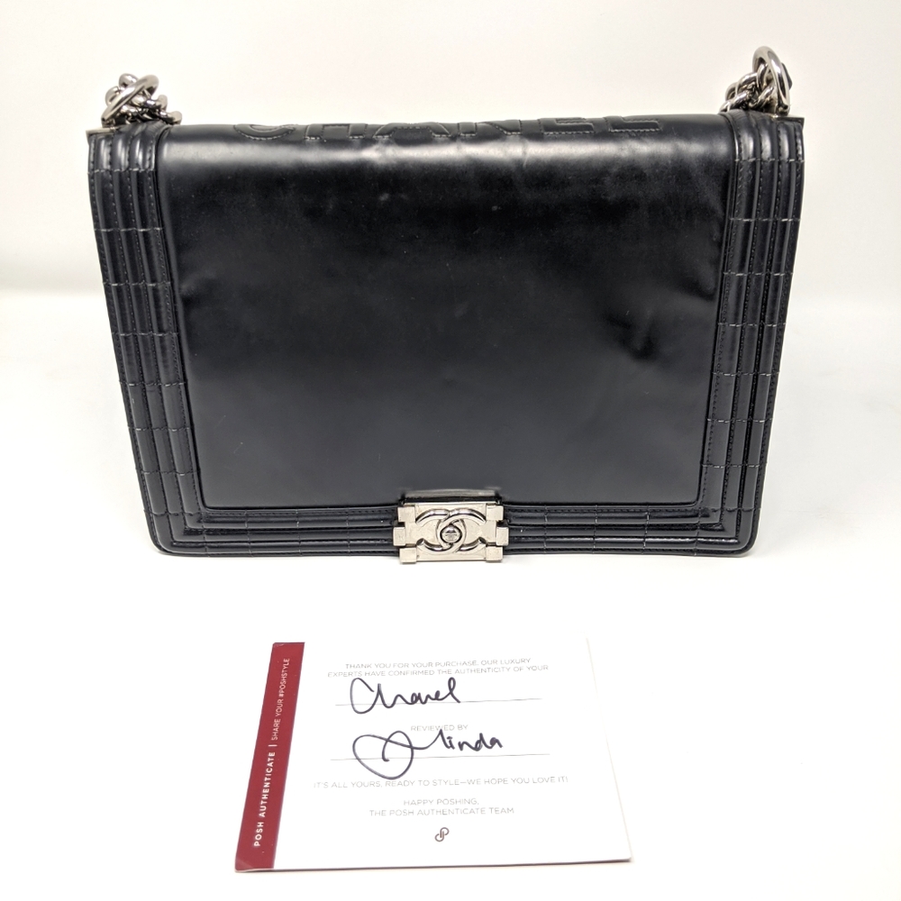 πHPπCHANEL Boy Black Flap Reverso Calfskin Bag - Picture 11 of 16